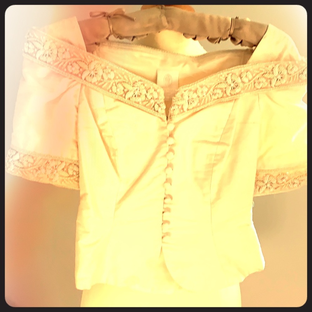 100% silk beaded formal top